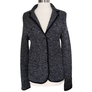 TALBOTS Merino Blazer Cardigan  Medium Pure Merino Wool Black Knit